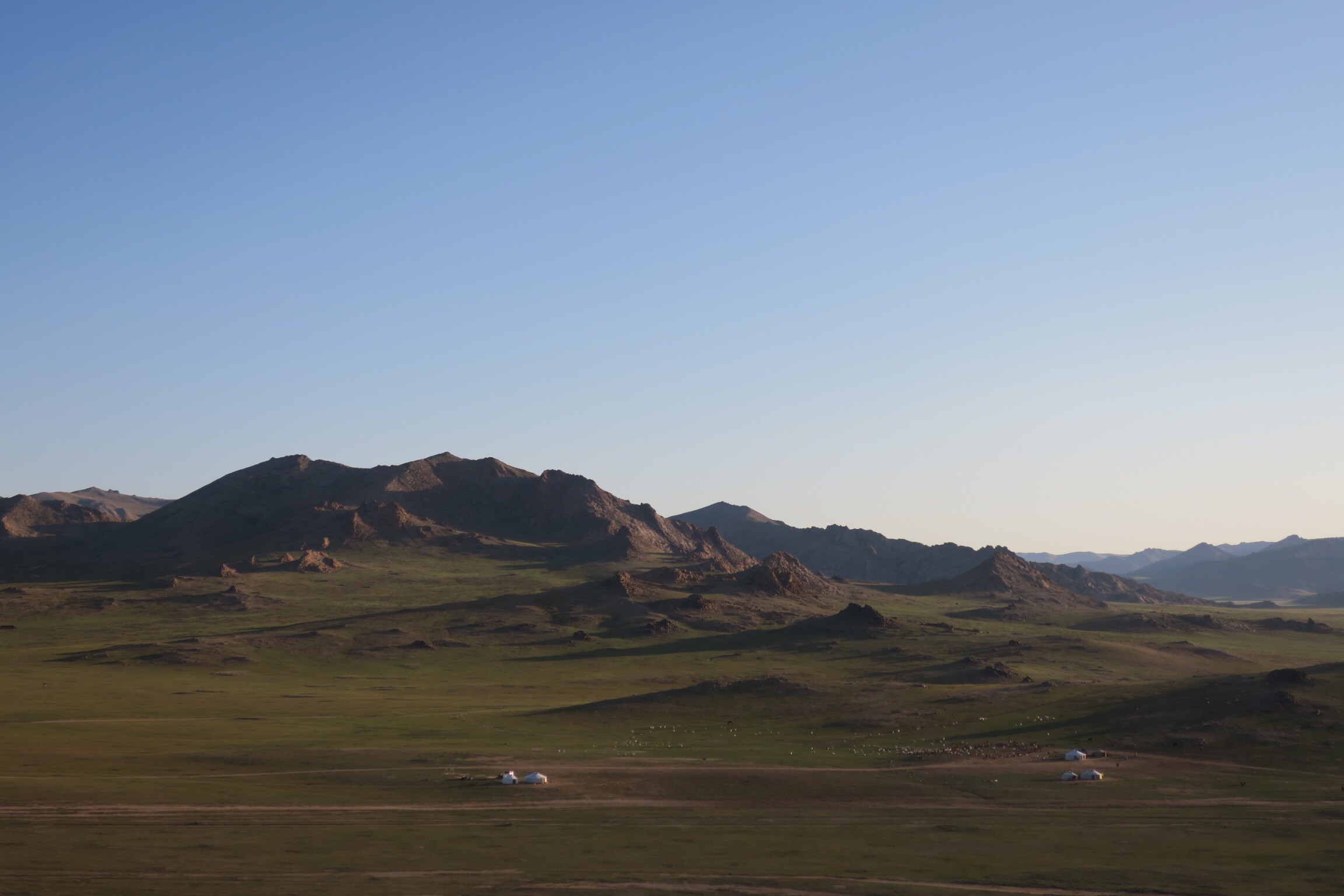 Mountains beyond campsite