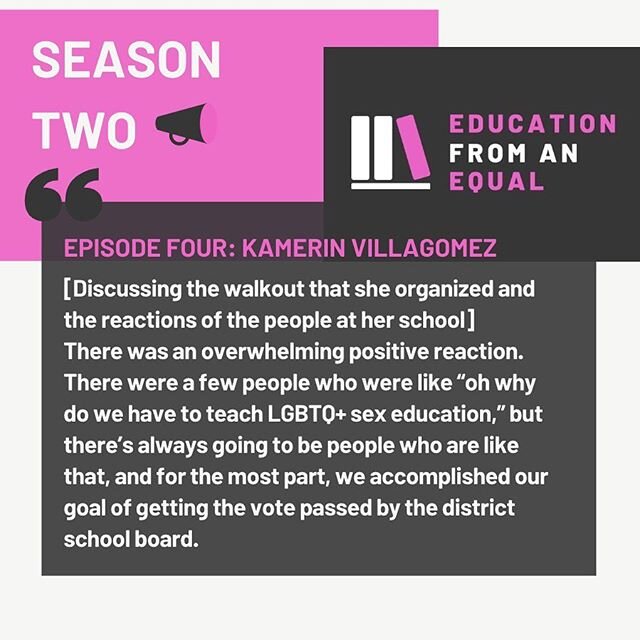 EPISODE FOUR PREVIEW!! Here is one of the most exciting things that Kamerin Villagomez said when I interviewed her about her sex education activism. Tune in on January 5th for the fourth episode of Season Two!!!
-
-
-
-
-
#podcast #podcastlife #small