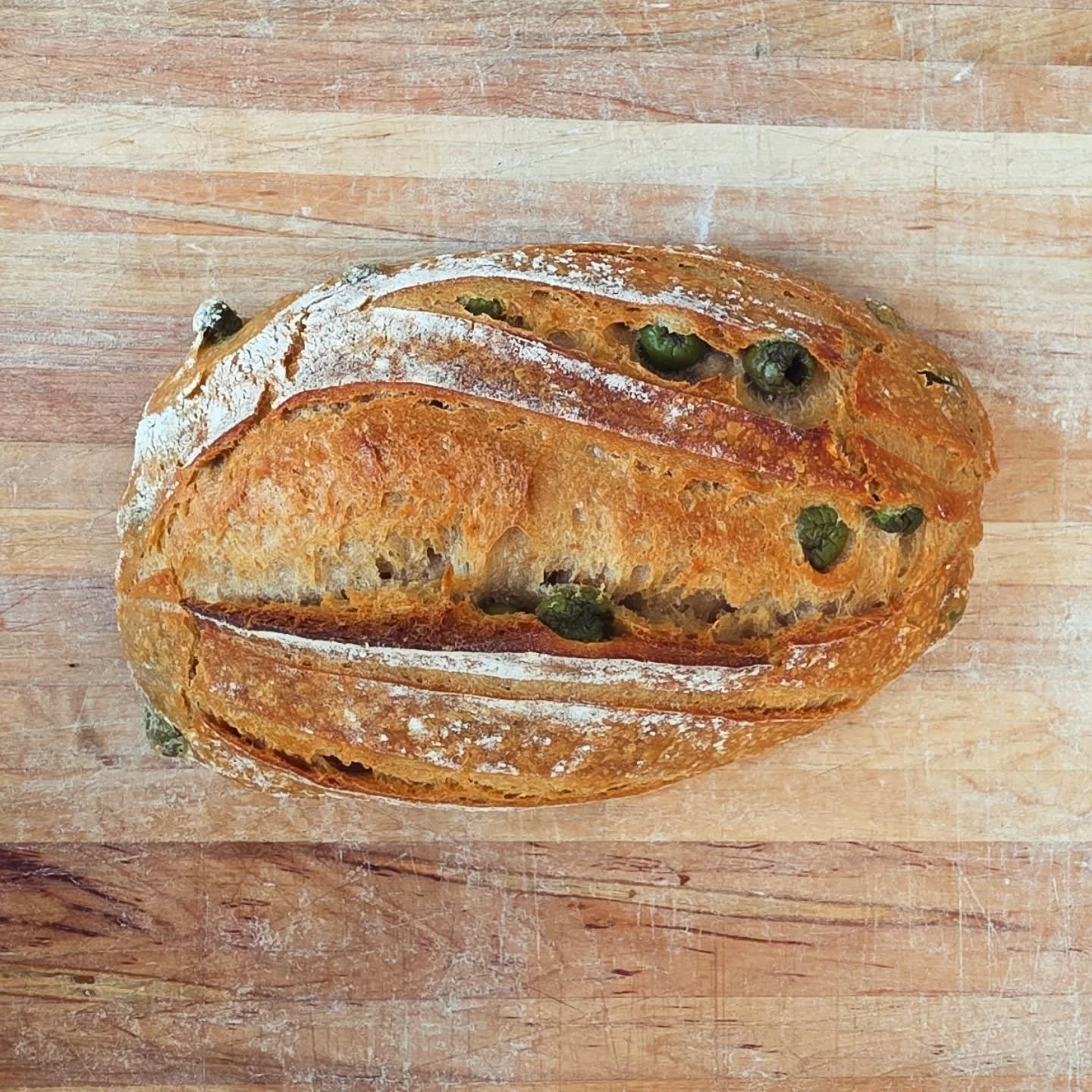 Have you gotten our olive sourdough lately? Grab a small or large one every Saturday, and if you won't be in until later you can always call ahead and pay over the phone 🍞🫒