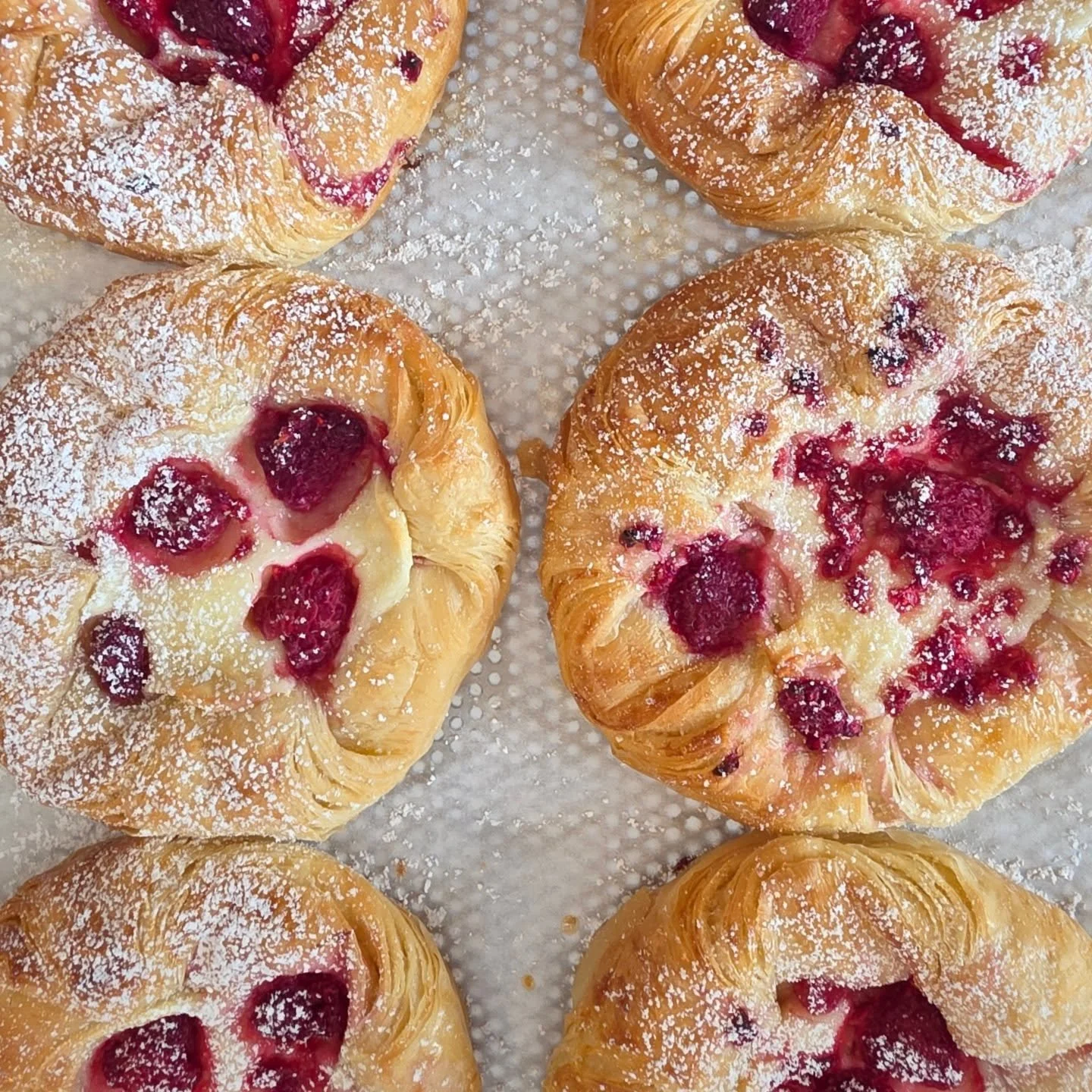 You've probably had our blueberry cream cheese danishes, but have you tried our raspberry variety? They're here while supplies last, so come on in and don't miss your chance 🥐