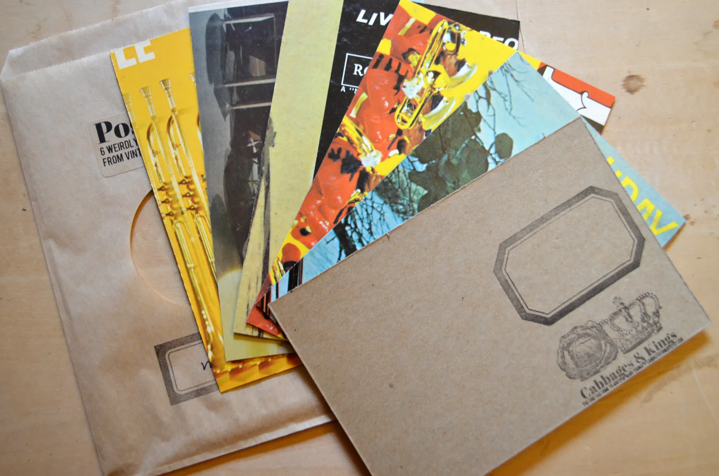 Music Themed Upcycled Record Sleeve Postcards