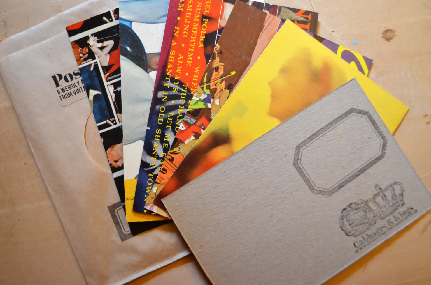 Random Upcycled Record Sleeve Postcards