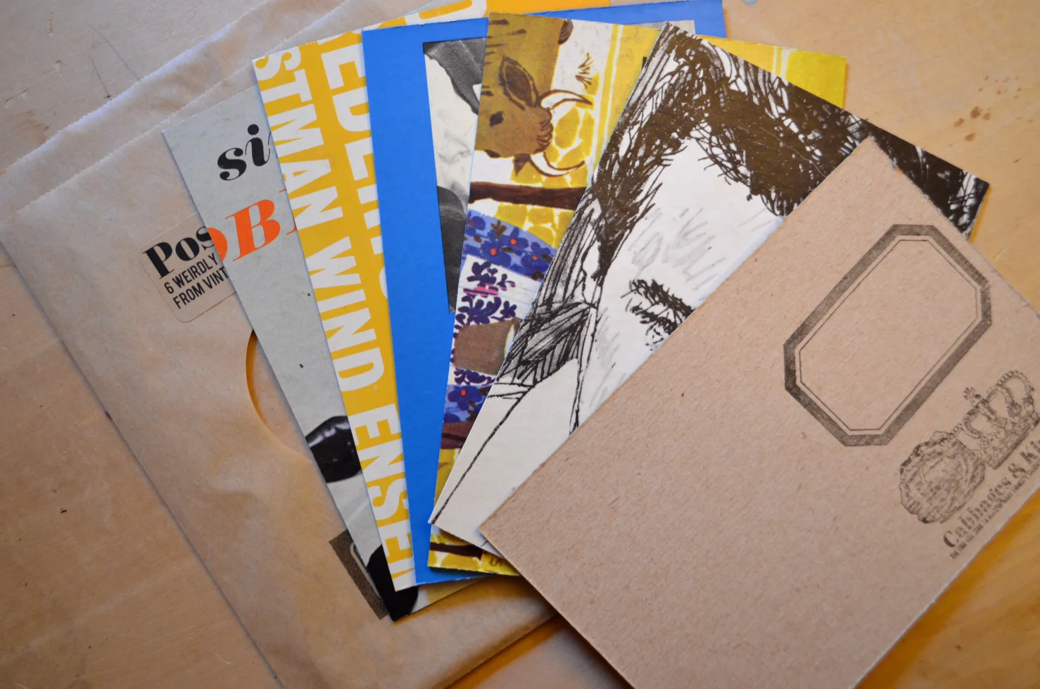 Random Upcycled Record Sleeve Postcards
