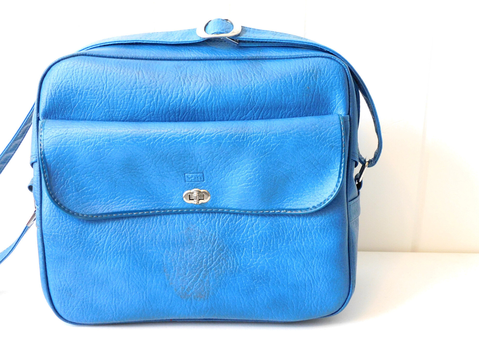 Sears Blue Vinyl Travel Bag