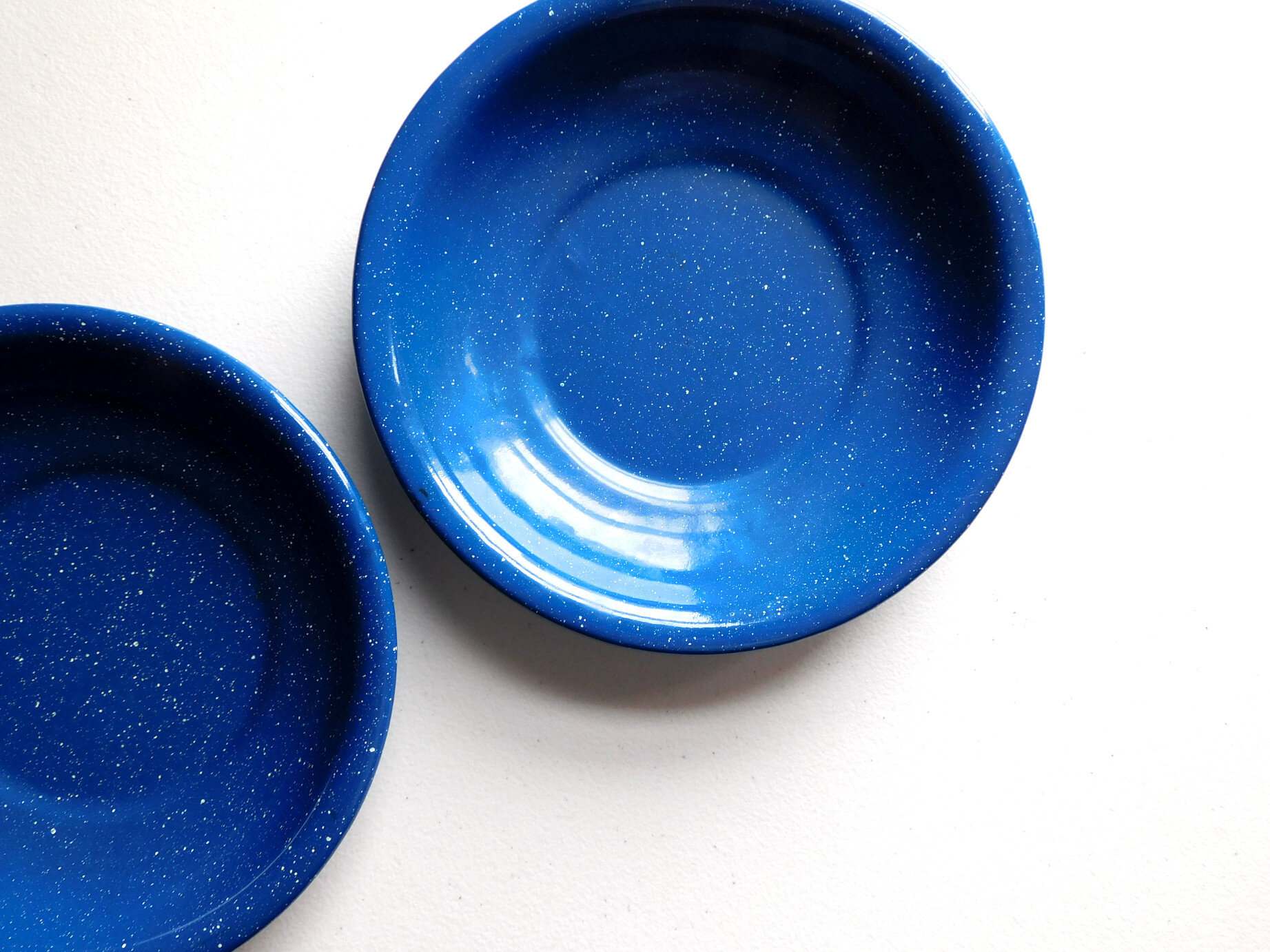 Blue Speckled Enamel Bowls