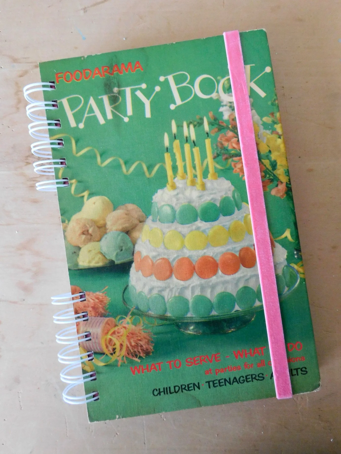 Foodarama Party Book Upcycled Wire-Bound Journal