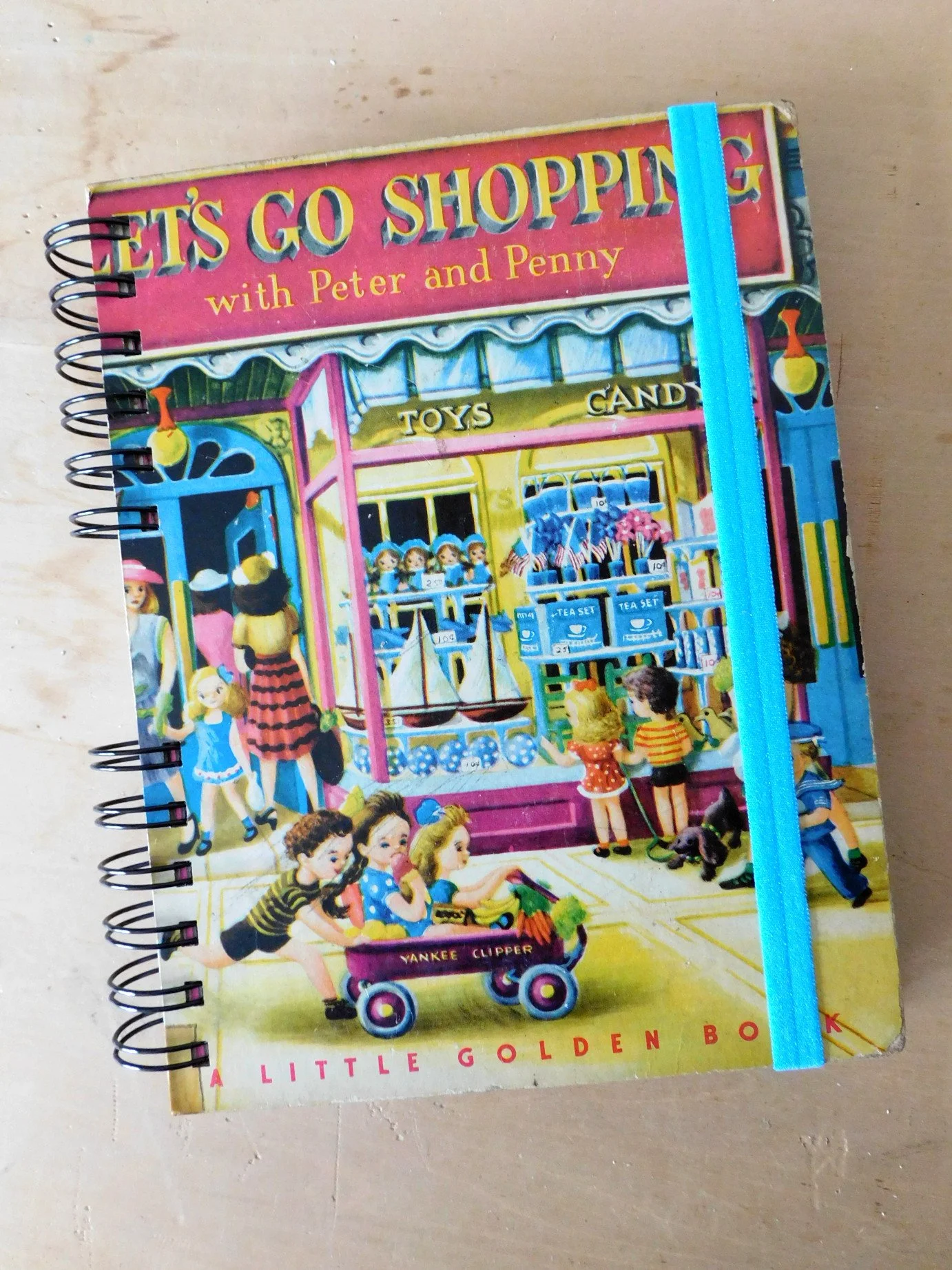 Let's Go Shopping Upcycled Wire-Bound Journal