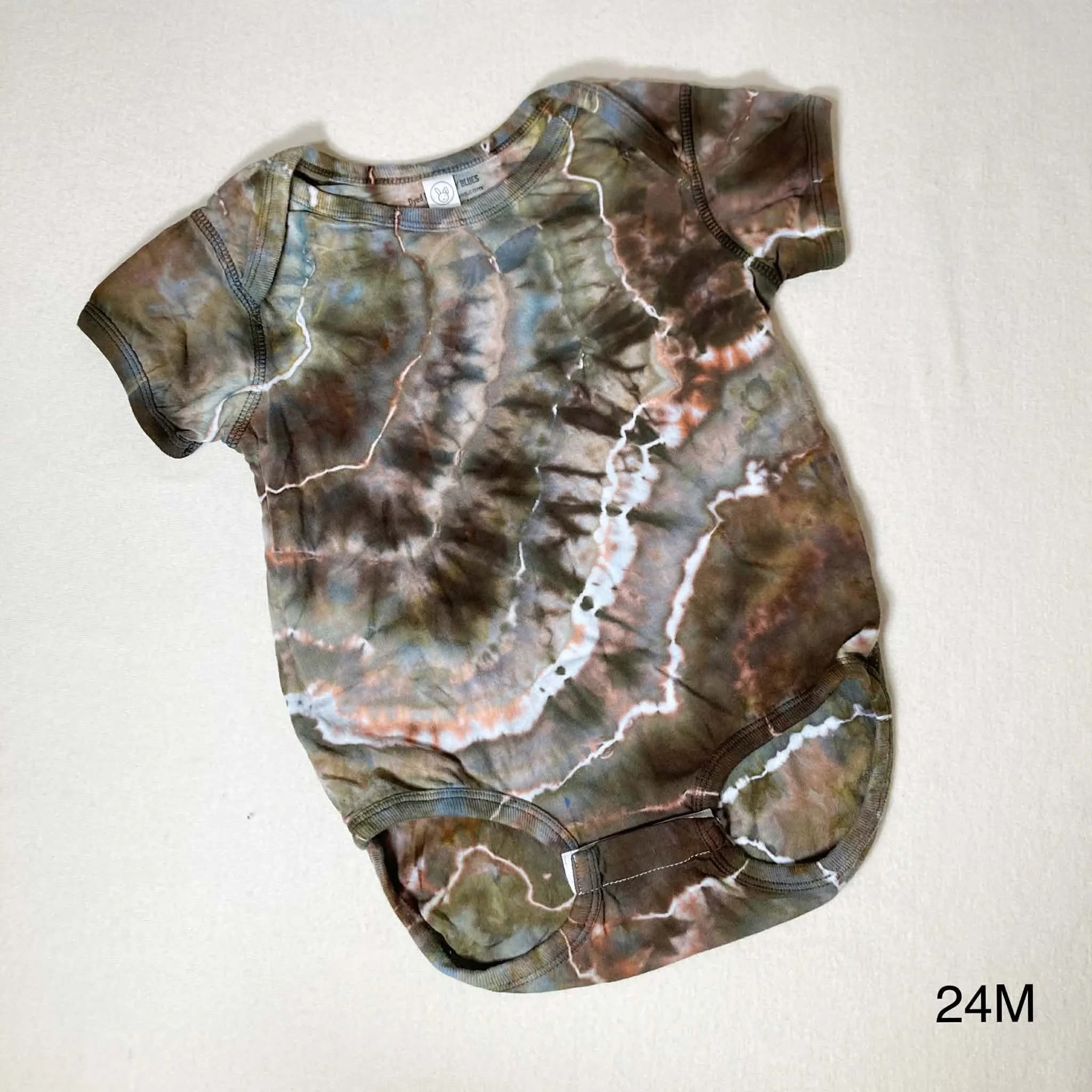 RTS Hand dyed 100% Cotton Bodysuit-24M