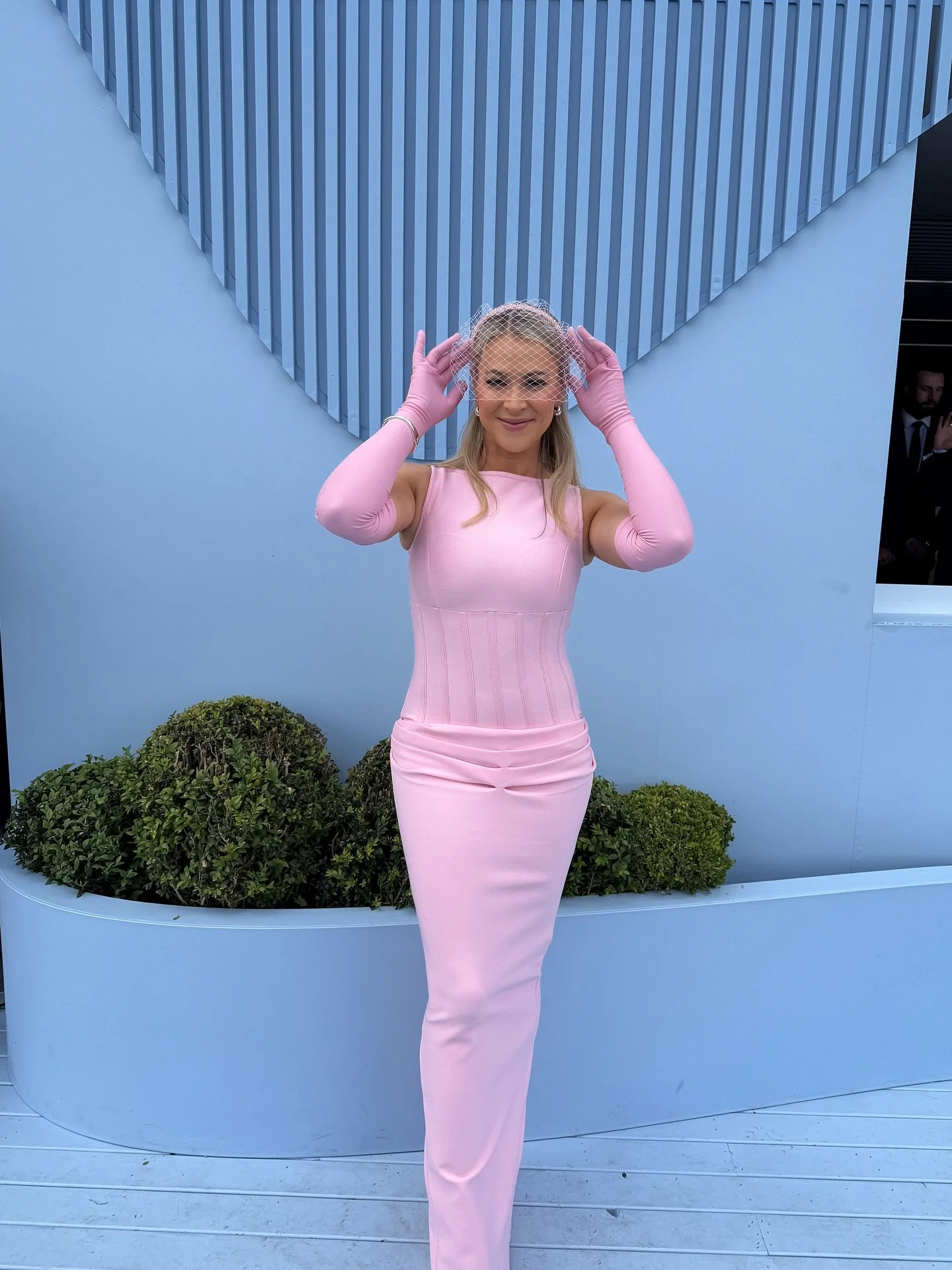 Cup Day &lsquo;25 💕

Main Stage with @mushroomevents , Birdcage with @topdogent = a dream day from start to finish (despite the crazy Melbourne downpour 😂)

Styled by @megancrossstyle
Custom made dress by @eliyathelabel 
Heels @tonybianco 
Headwear