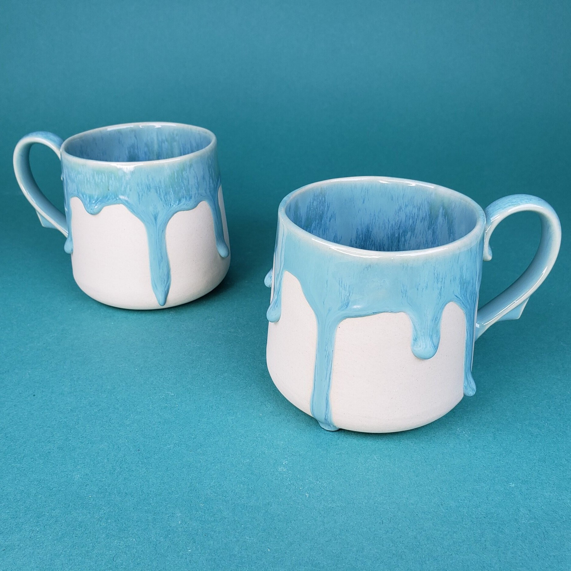 Blue Drip Mugs