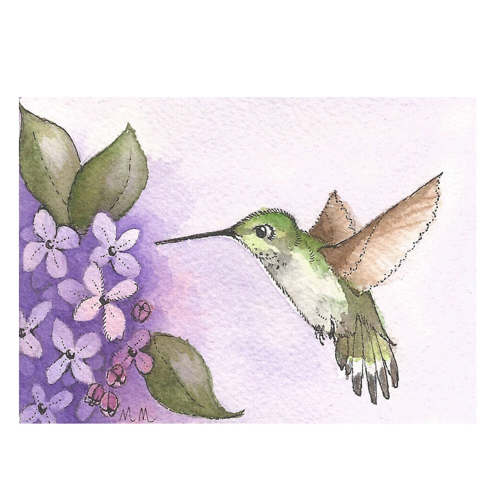 hummer in flight & lilca aceo lr.jpg