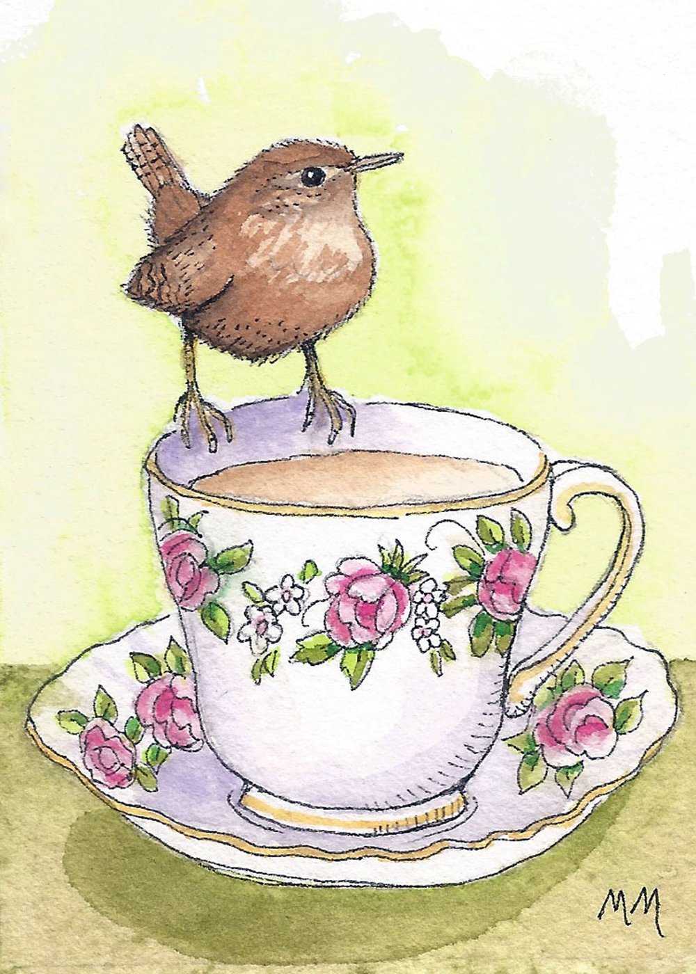 Wren and teacup ACEOlr.jpg