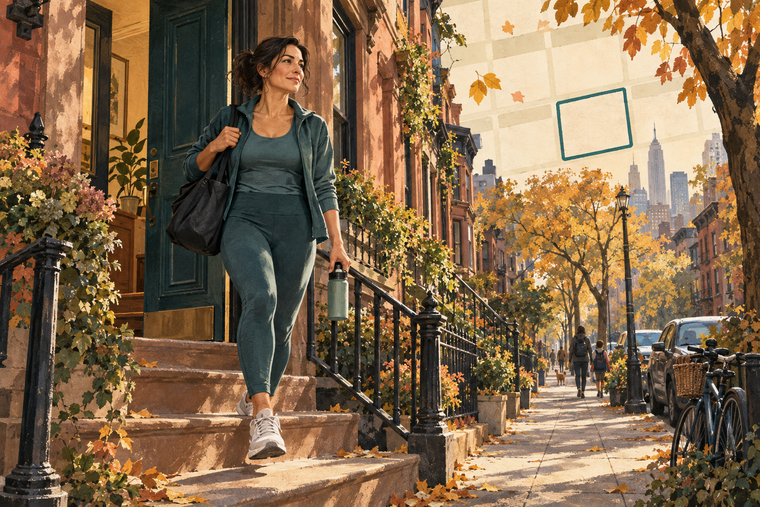 Editorial illustration accompanying Pure Strength NYC’s guide to making room for exercise and self-care during the school year, with shared responsibility and flexible workout plans.Your Name Belongs on the Calendar, Too | Pure Strength NYC