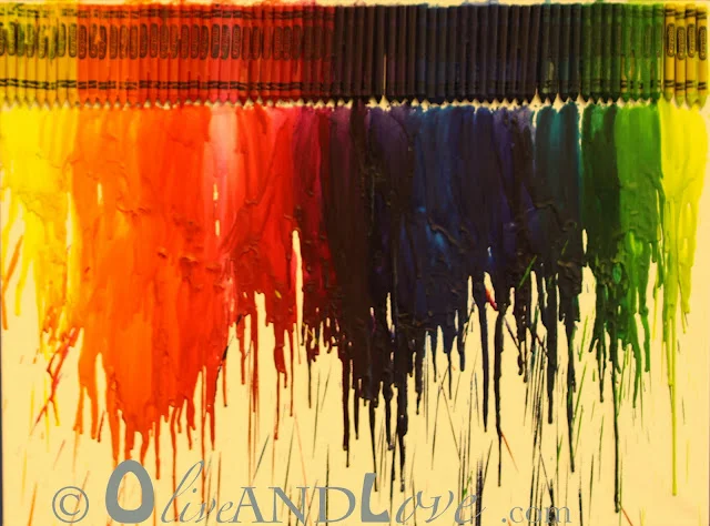 Melted Crayons on Canvas