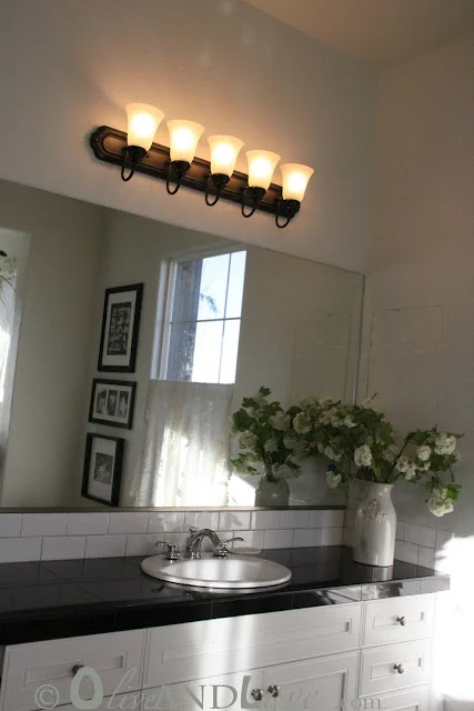 Spray Painting Bathroom Light Fixture