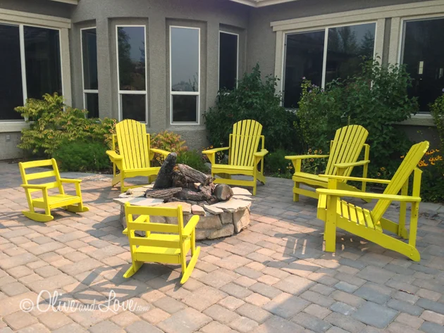 Painting the Adirondack Chairs