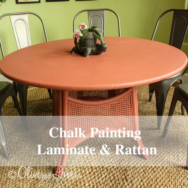 Chalk Painting A Laminate And Rattan Table