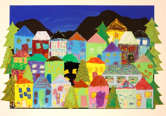 Our Neighborhood - Children's Auction Art project — Olive & Love