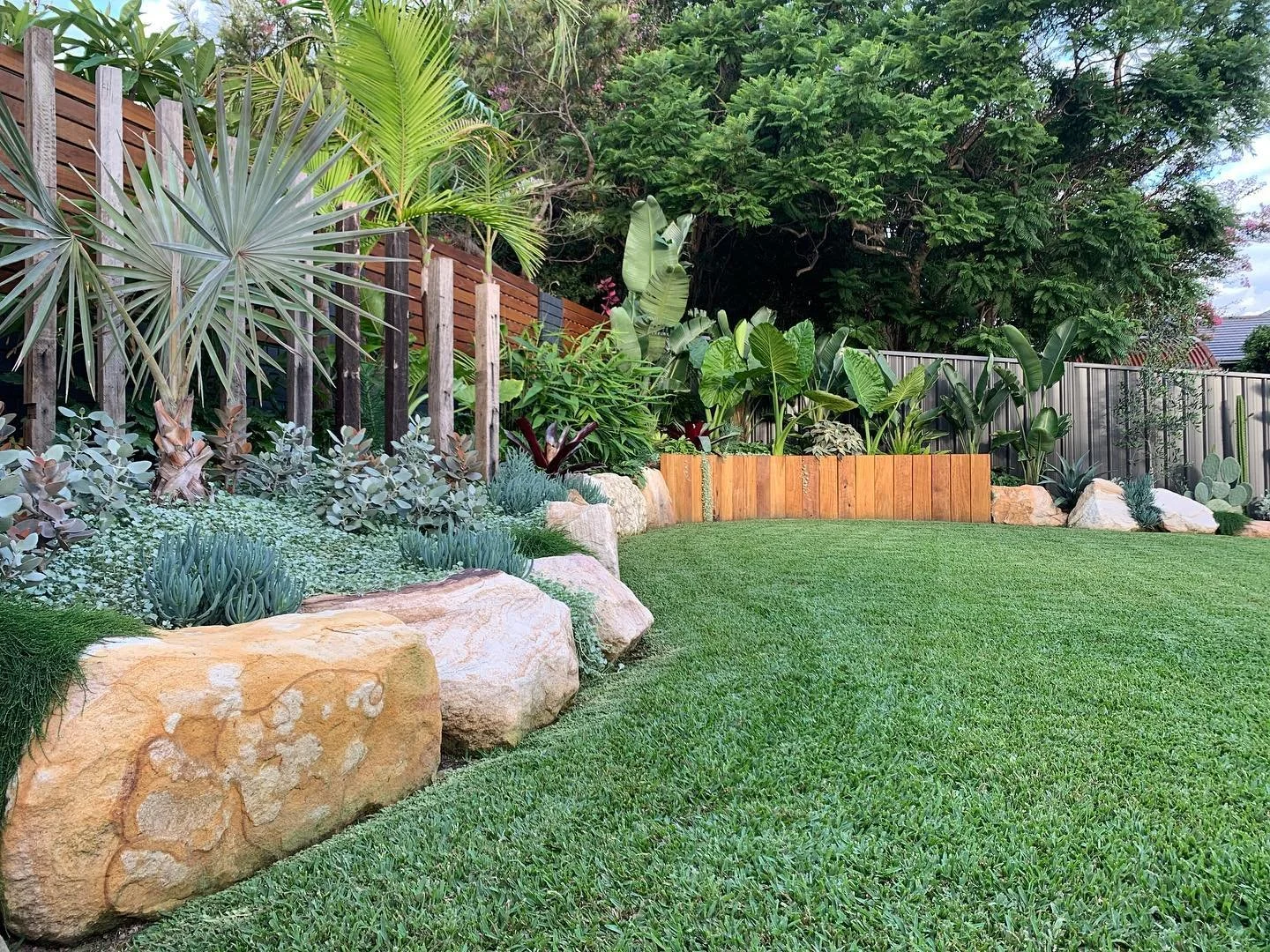 Did you know that we offer design only service?  We can also help with as much or as little of the construction required.  For this project in Bulli we did the sub levels, boulder work, and plant supply.  The client took care of the rest, and they di