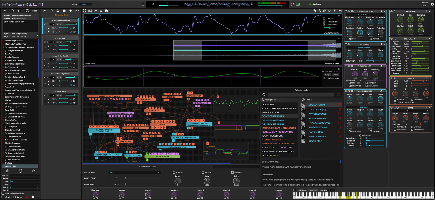 v1.30 - New compressor nodes and processing enhancements — Hyperion Synth