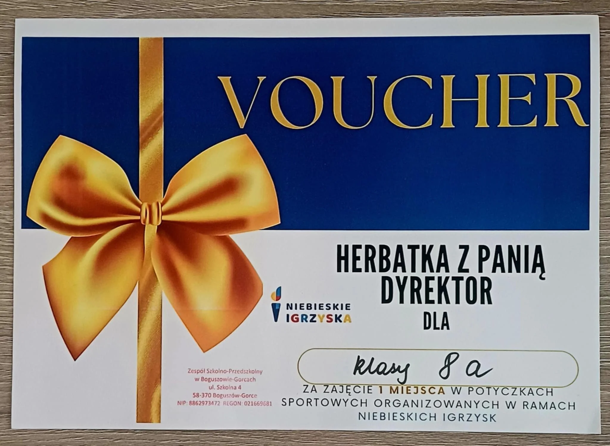 HERBATKA Z PANIĄ DYREKTOR- NAGRODA ODEBRANA