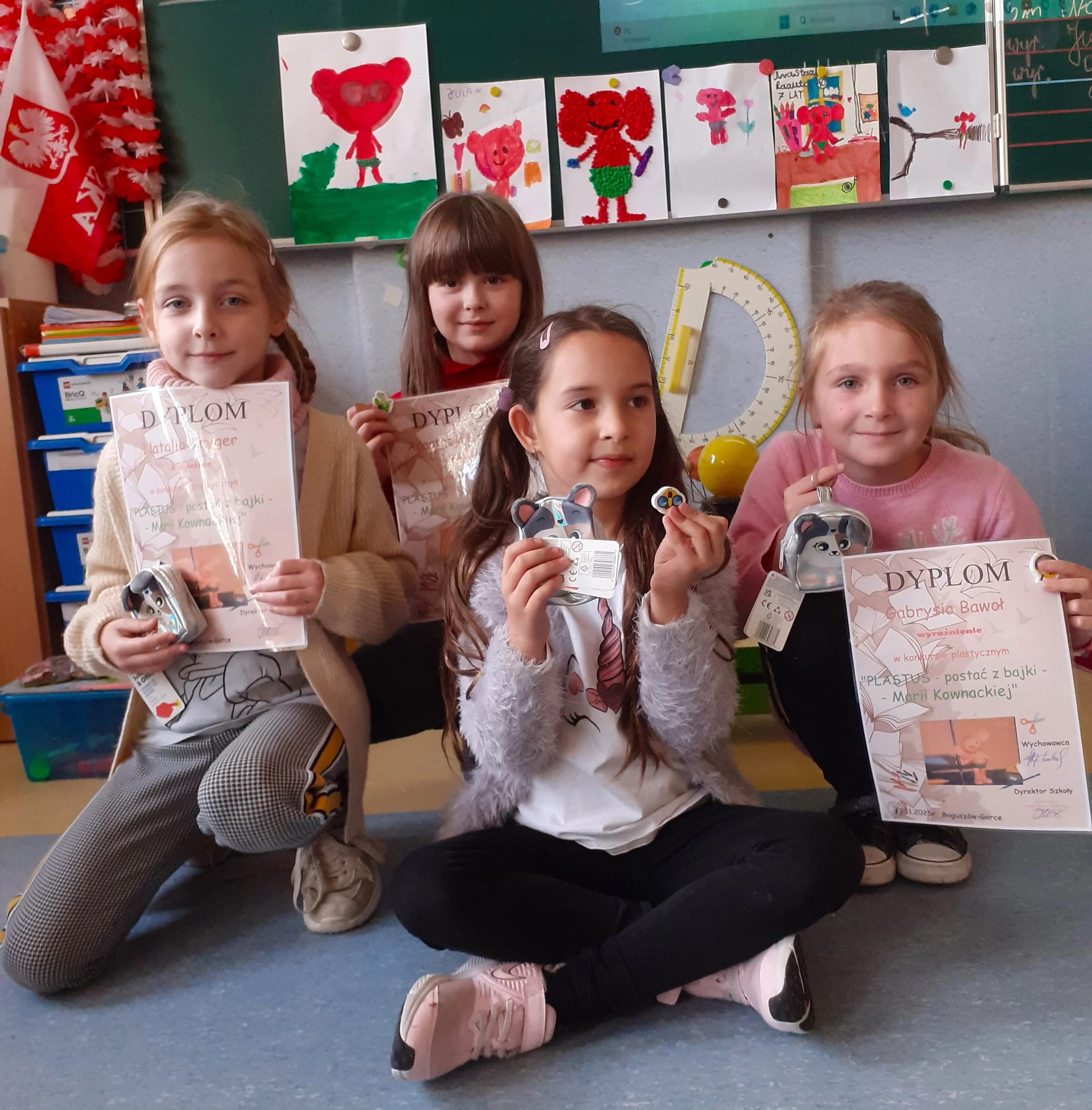 "PLASTUŚ - bohater książki M.Kownackiej", konkurs plastyczny, kl 1a