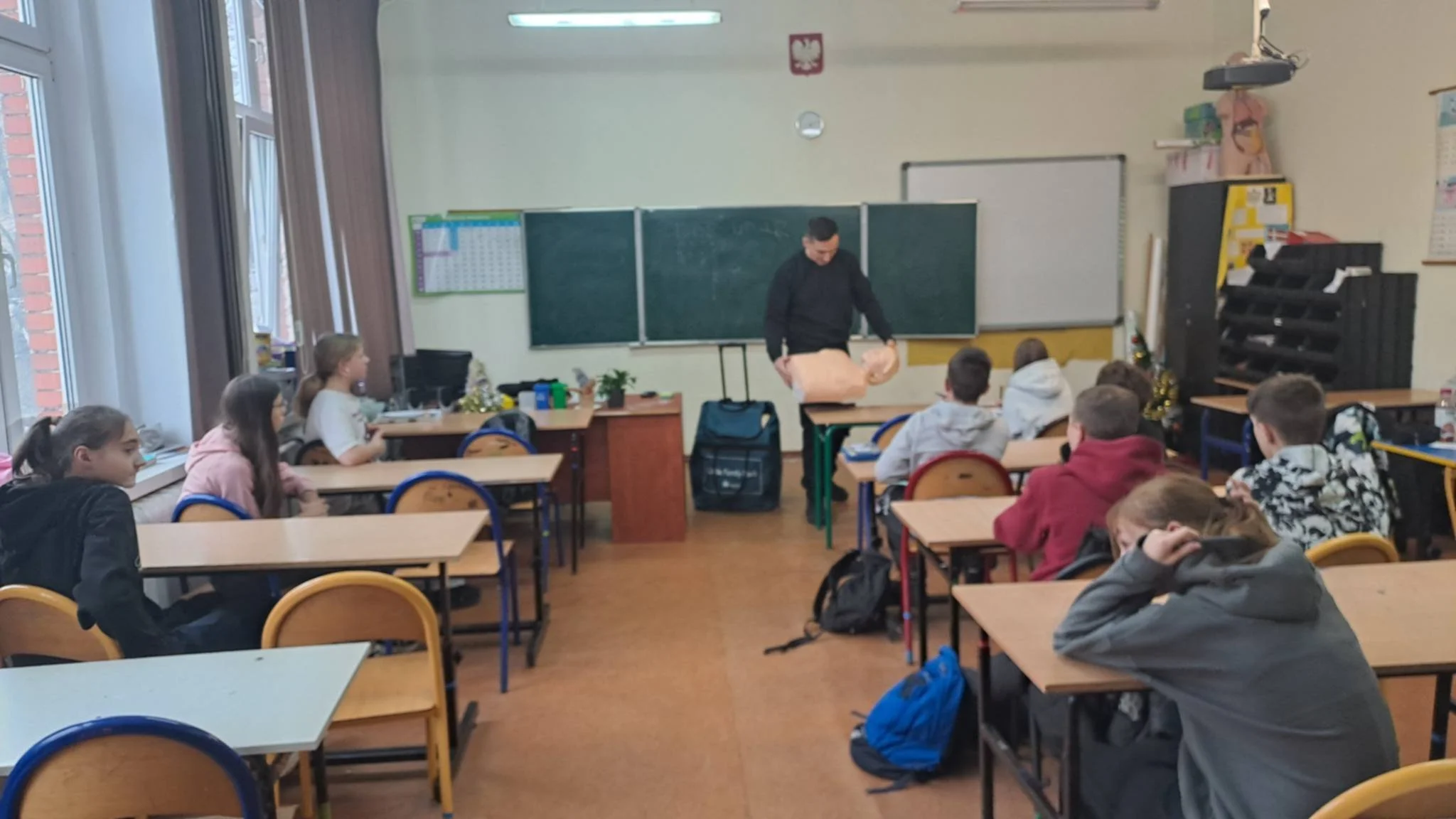 SPOTKANIE Z POLICJANTAMI I STRAŻAKIEM