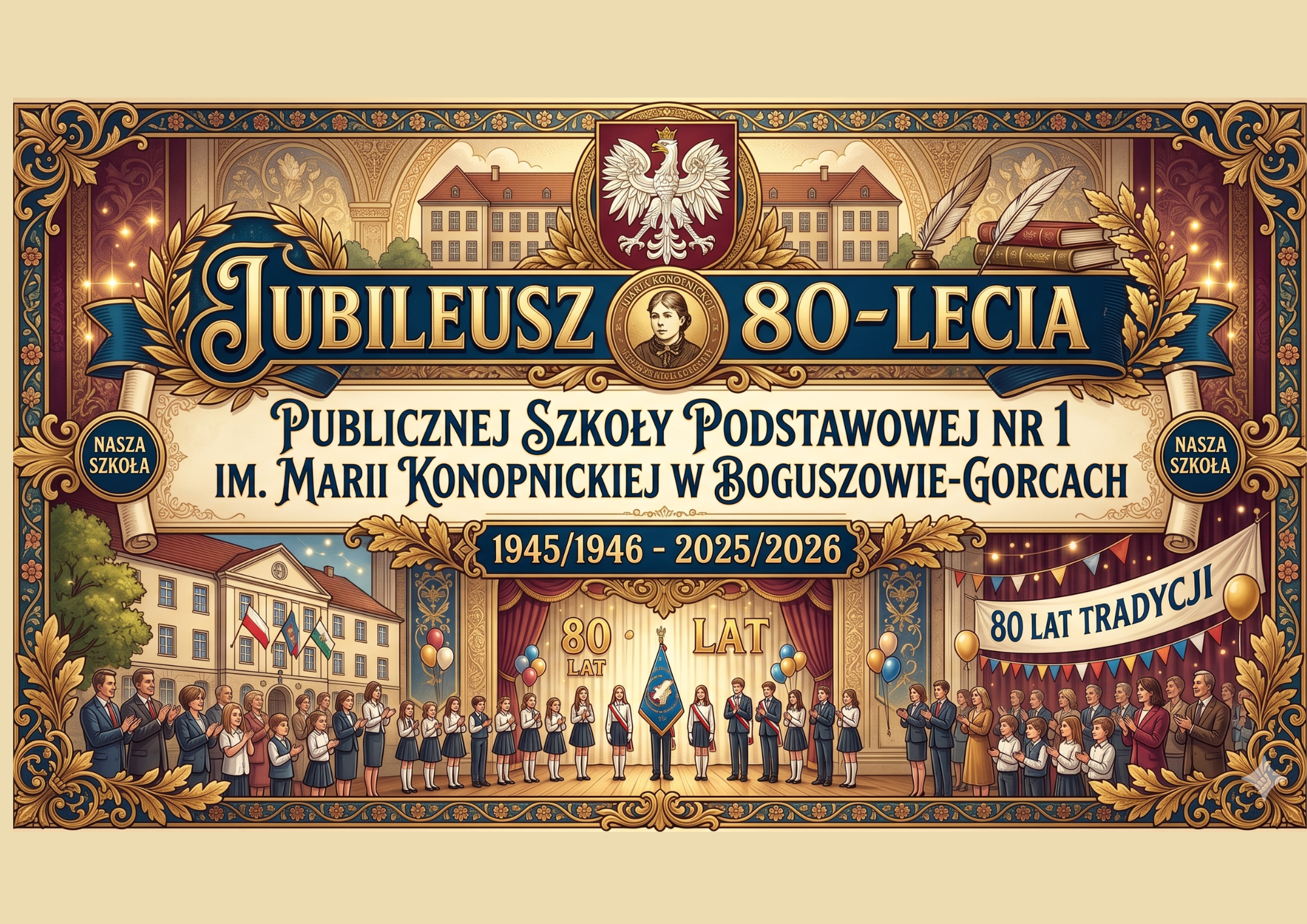 80-LECIE PUBLICZNEJ SZKOŁY PODSTAWOWEJ NR 1 IM. MARII KONOPNICKIEJ W GOGUSZOWIE-GORCACH
