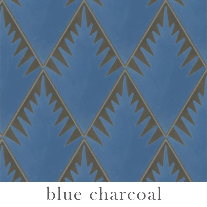 Fern Pattern Tile by Neisha Crosland Blue Charcoal