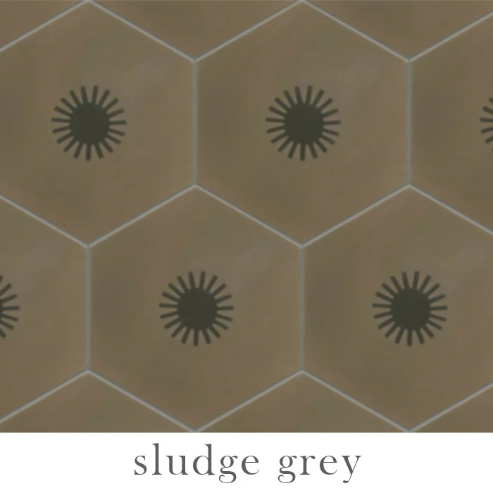 Neisha Crosland Sun Pattern Tile Sludge Grey