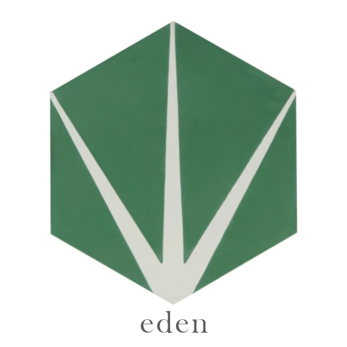 Lily Pad Encaustic Tile Eden