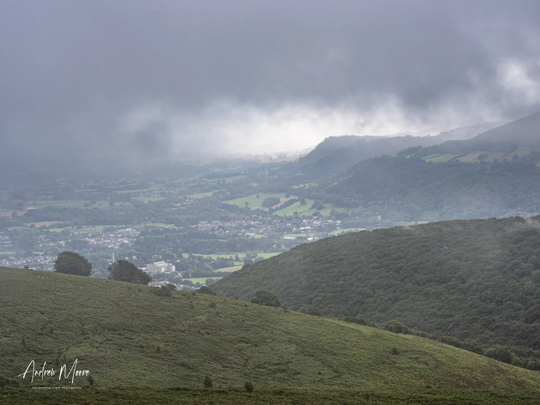 A Break In The Clouds Across AbergavennyThis picture sums up the day.  A few miles apart you could be enjoying bright sunshine or heavy showers.  Come prepared!