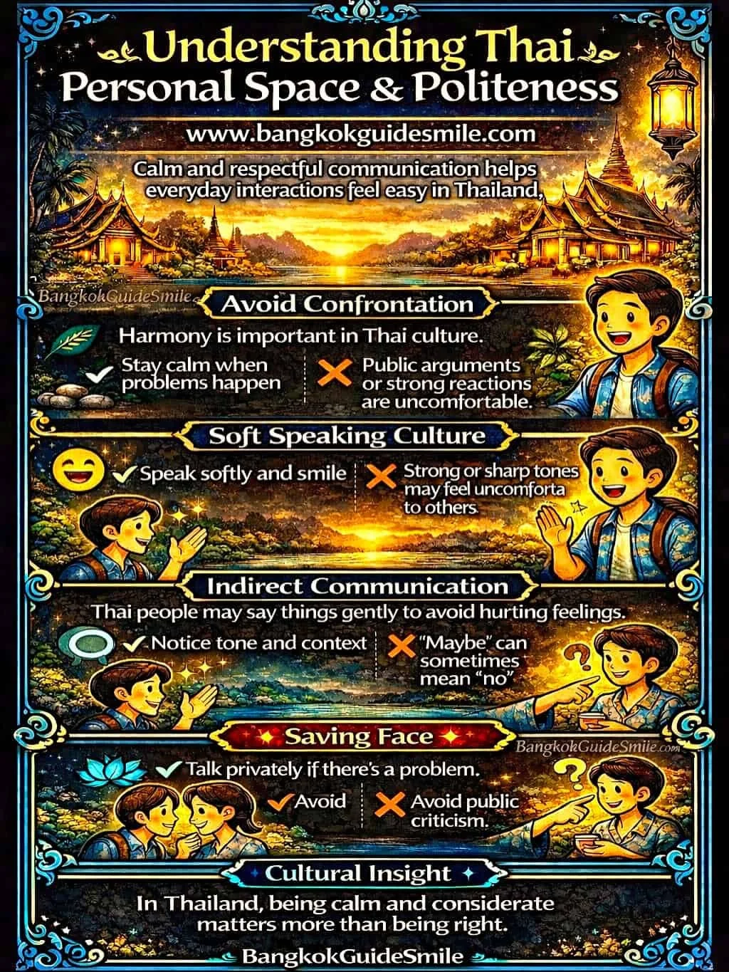 Bangkok private tour guide explaining Thai culture to travelers