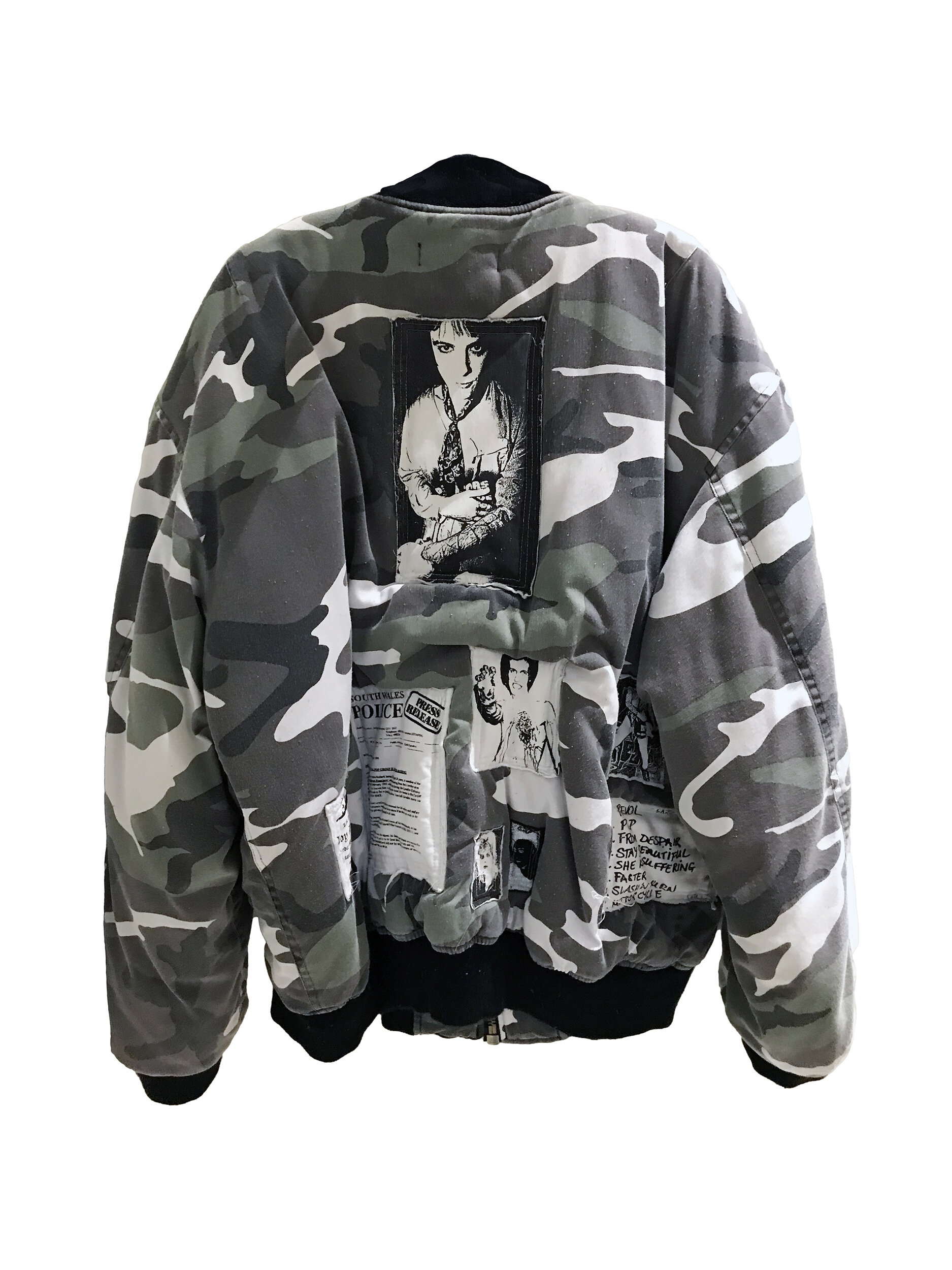 raf simons camo bomber