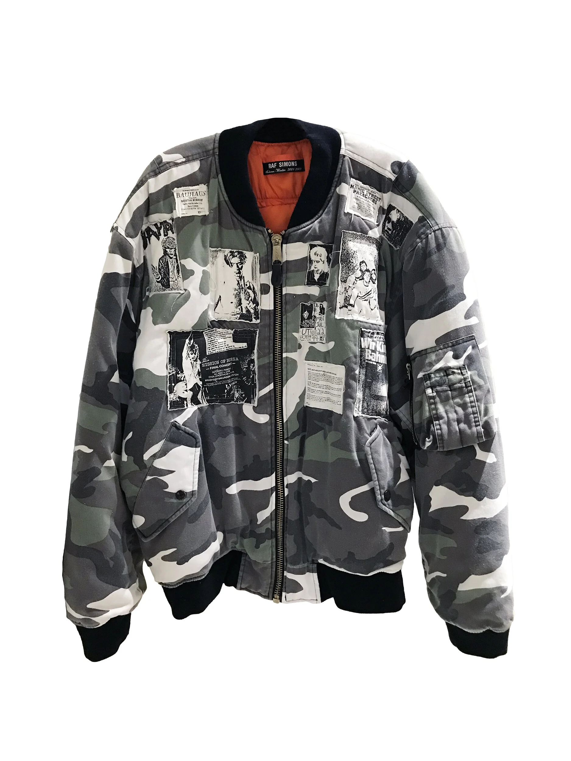 raf simons bomber jacket camo