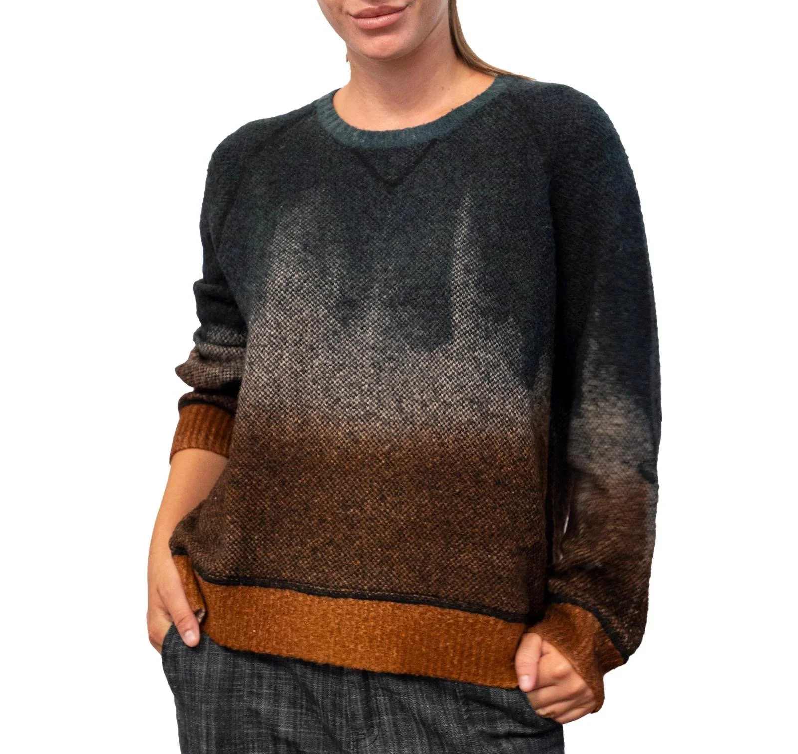 hand painted wool and cashmere jumper
