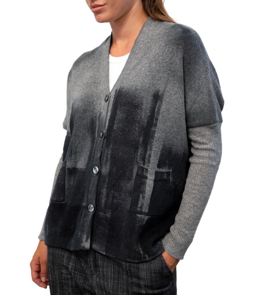 hand painted cashmere cardigan