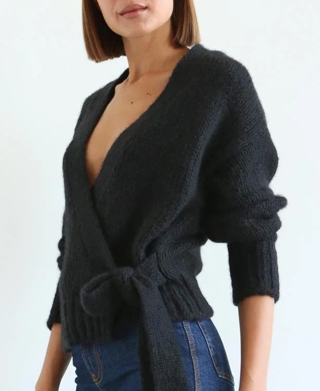 Wool cashmere Crossed Cardigan