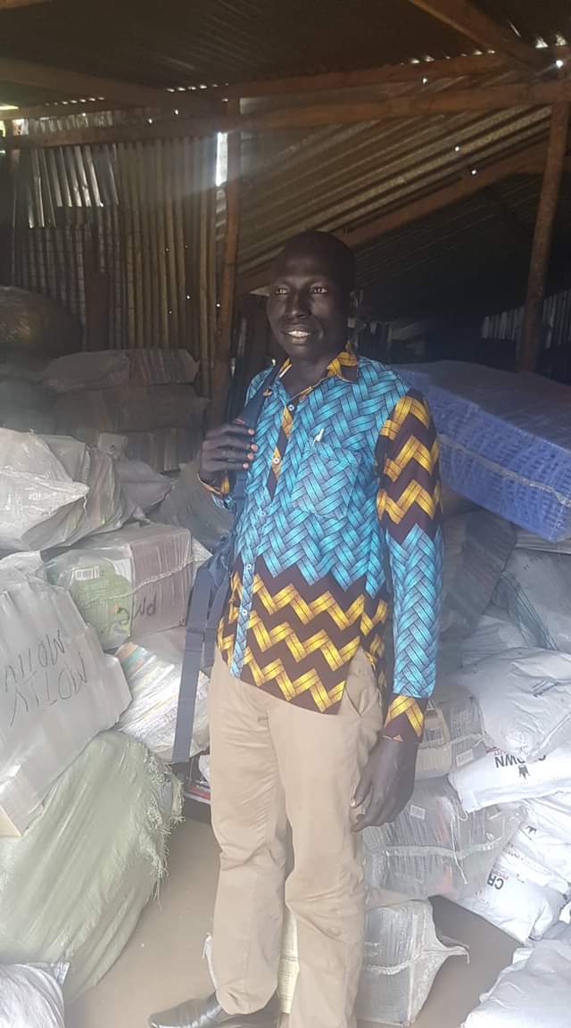 Yawusa with the first shipment of books.