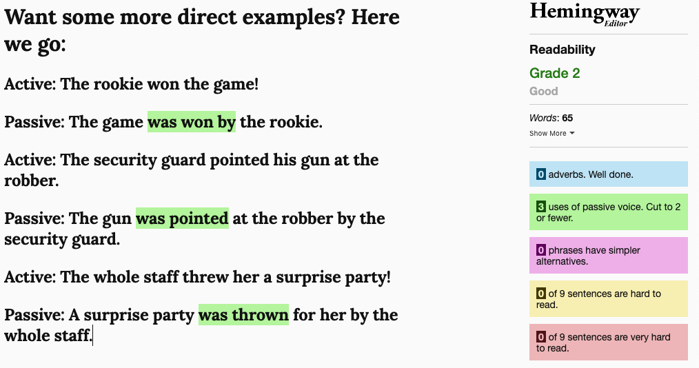 active vs passive voice