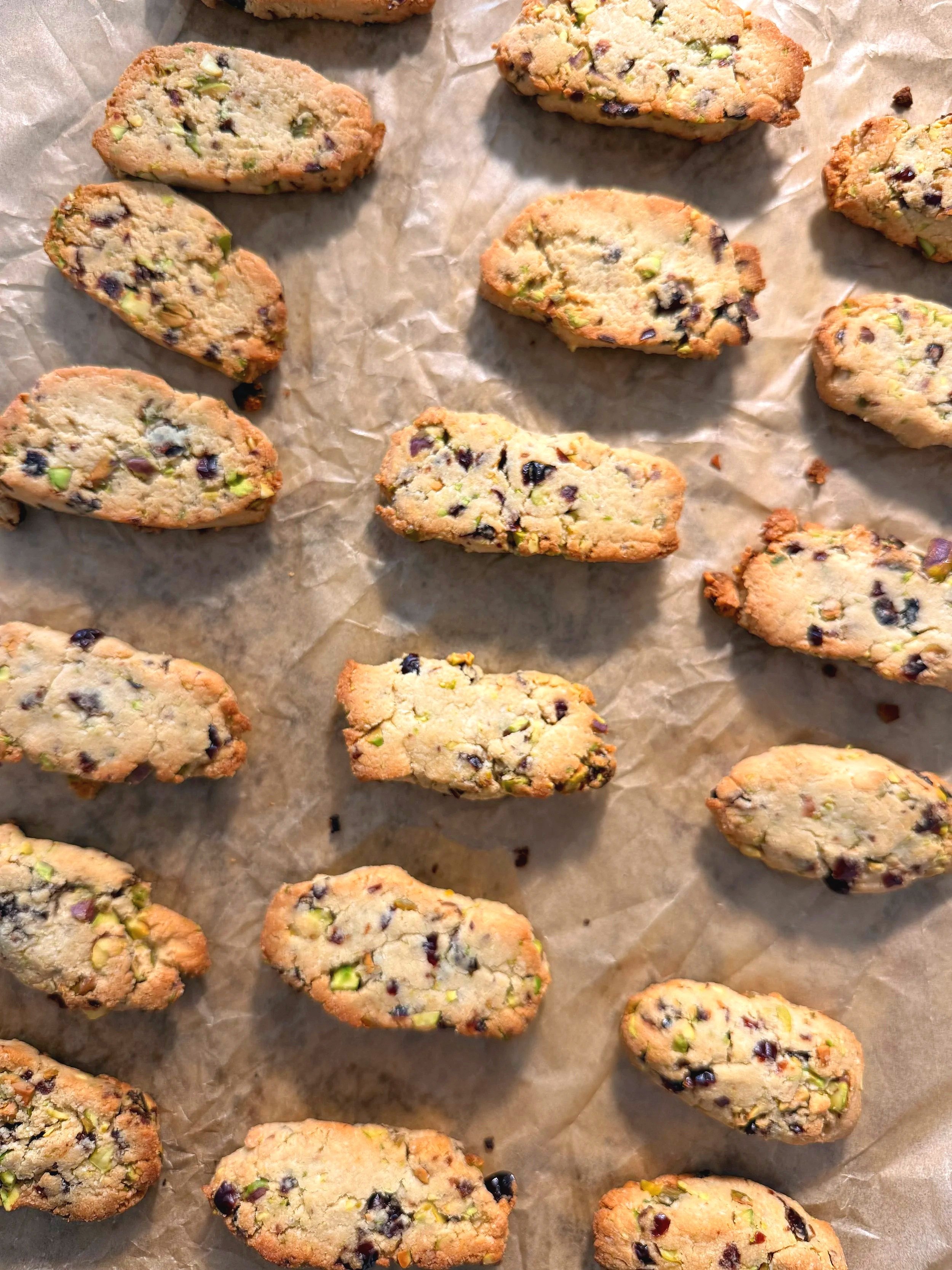 Healthy Date + Pistachio Almond Flour Biscotti  