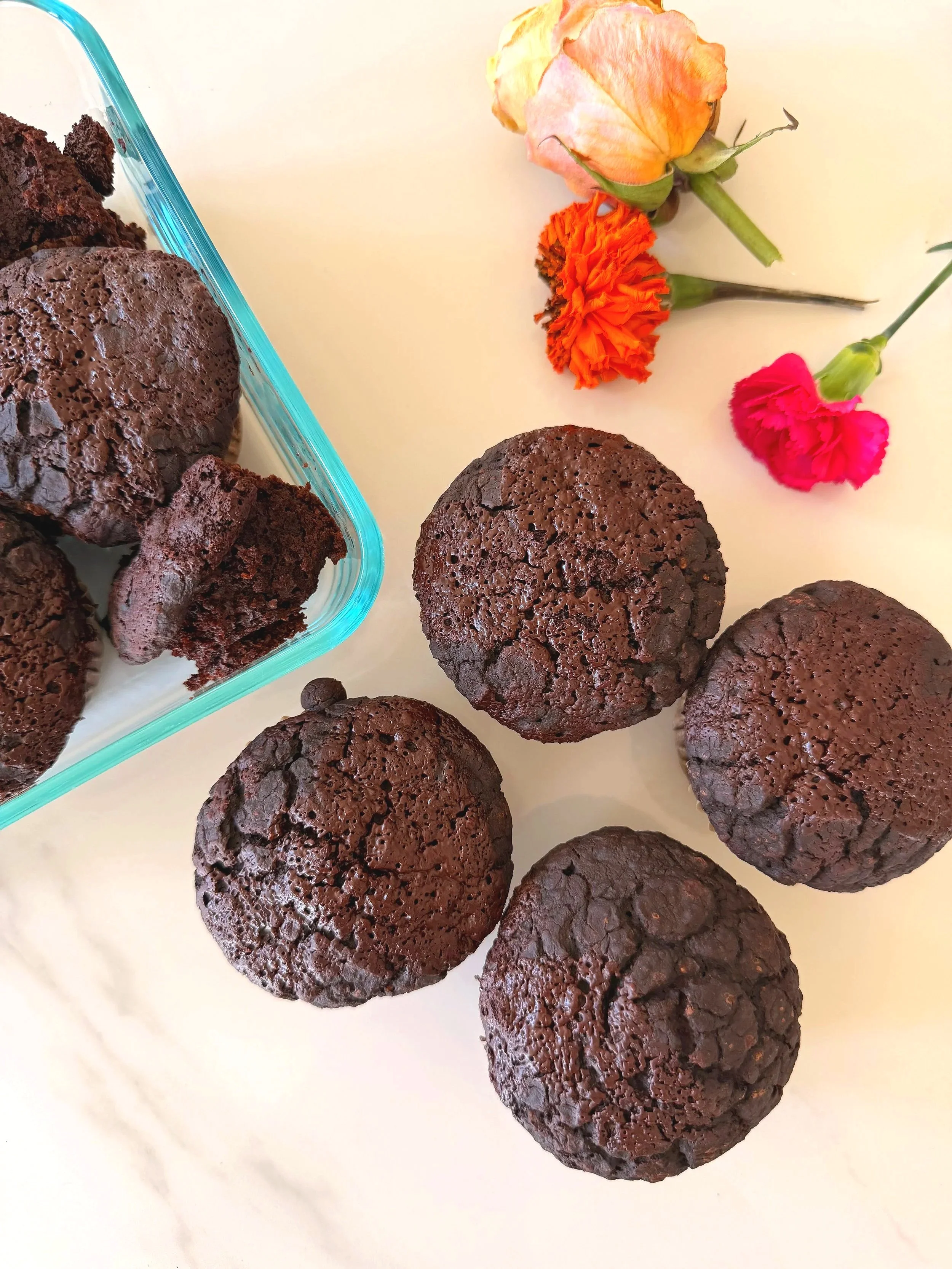 Black Bean Brownie Chocolate Mint  Muffins
