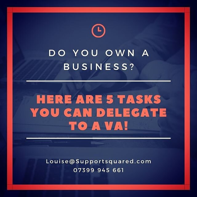 Right I&rsquo;m sure there are tasks that take up too much of your time as a busy business owner. Here are 5 tasks that you can easily delegate out to a VA like me. 
1) Customer Follow Up&rsquo;s - this could be enquiries, leads, quotes or feedback. 