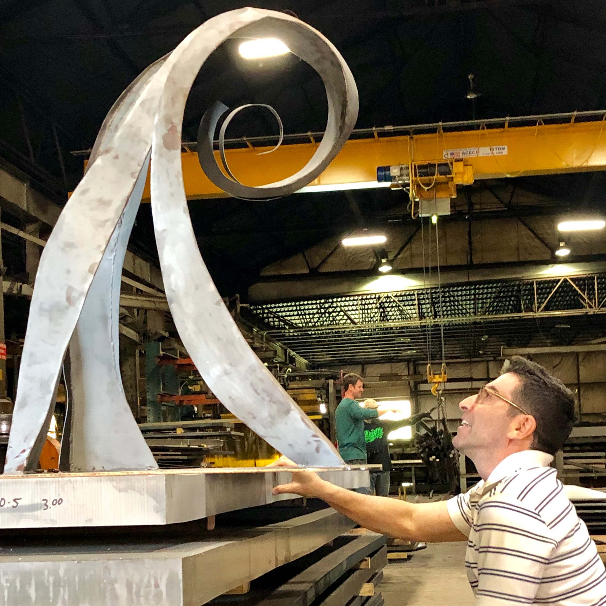 With 3' model of Wavehenge at Brandywine Valley Fabricators