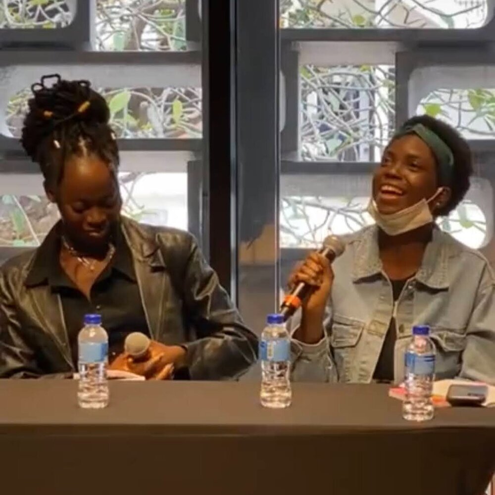  Harmony "Anne-Marie"  Ilung and Lois Orekoya speaking during a panel called "How to Talk About  Race" for Hong Kong International Literary Festival 2020 