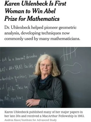 A first for women in mathematics.