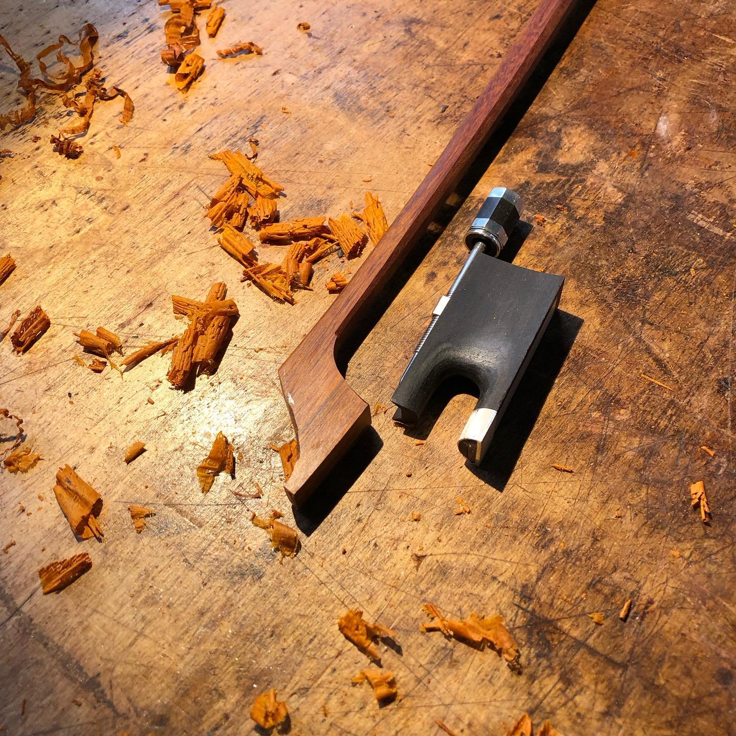 Progress this morning.
Cello bow headed to Indy for the VSA New Instrument Exhibit
@vsa_newinstrumentexhibit @violinsocietyofamerica #cello #cellobow #cellist #bowmaker