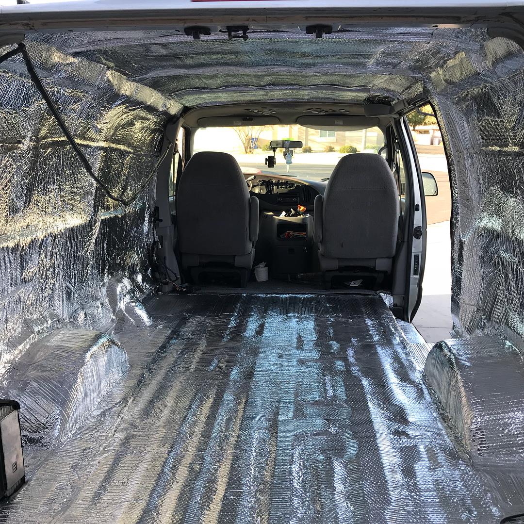 Bare van and insulation.