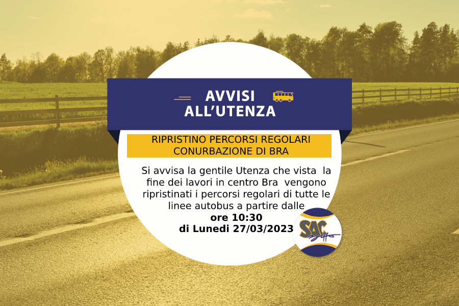 RIPRISTINO PERCORSI REGOLARI CONURBAZIONE DI BRA