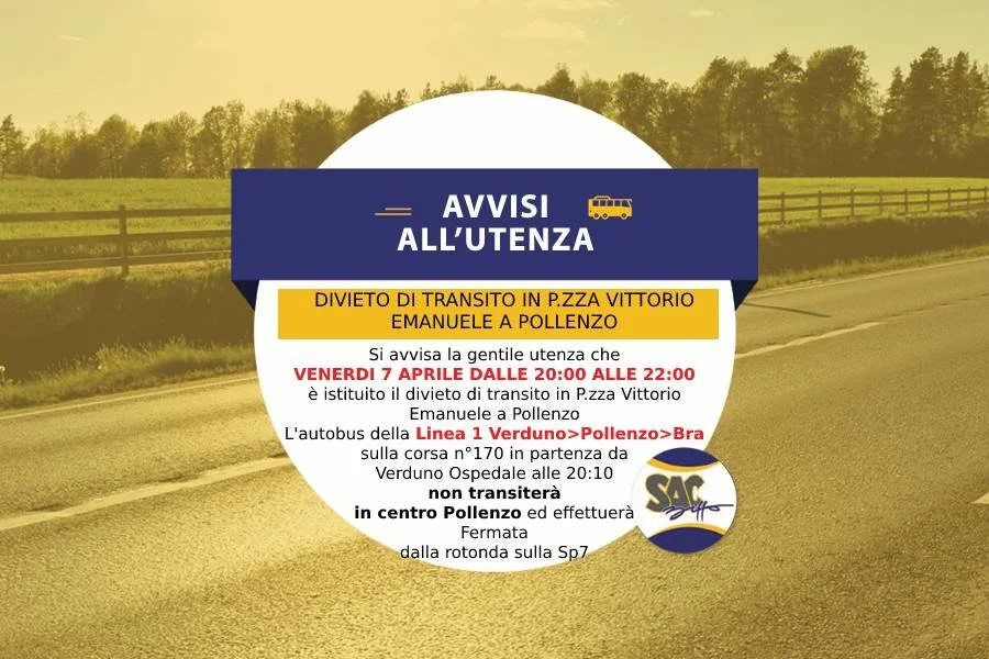 DIVIETO DI TRANSITO P.ZZA VITTORIO EMANUELE POLLENZO